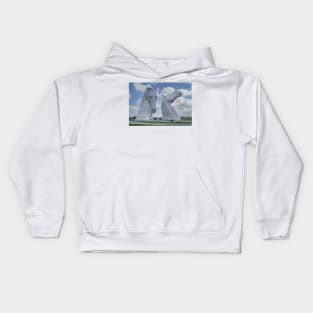 The Kelpies, Helix Park, Falkirk, Scotland, the Kelpies are the largest equine sculptures in the world Kids Hoodie